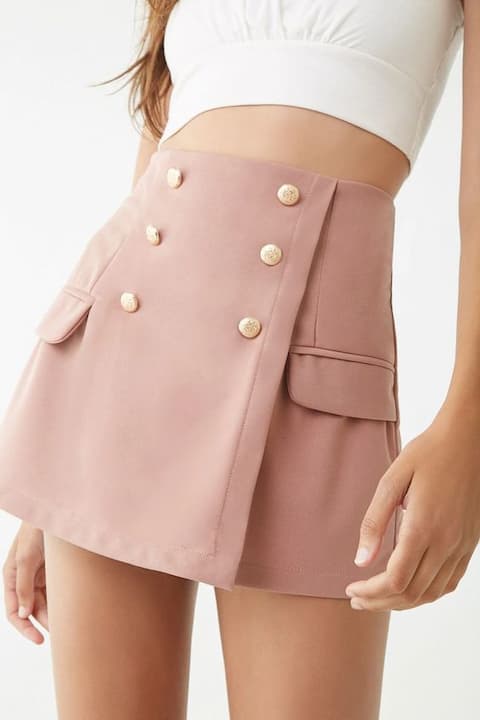 falda kawaii con botones y bolsillos